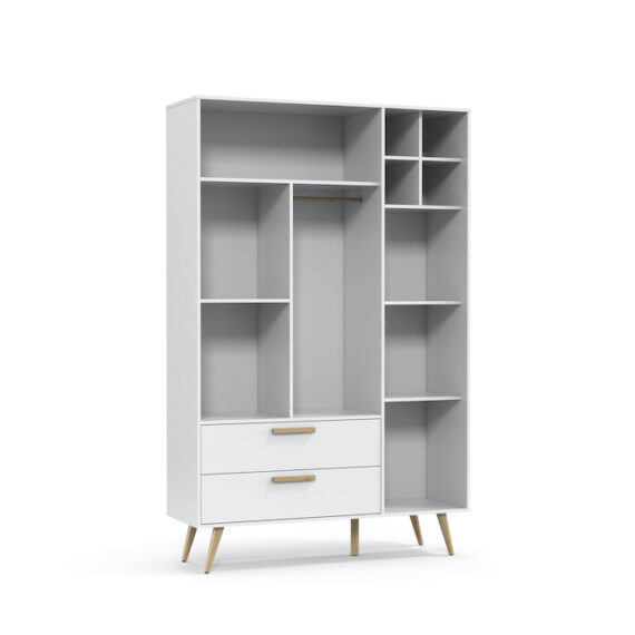 Retro 3D Wardrobe White Mattenatural