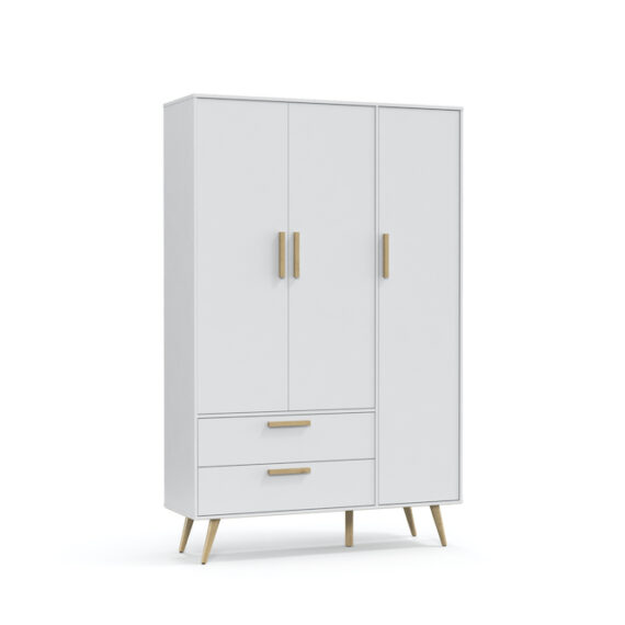 Retro 3D Wardrobe White Mattenatural