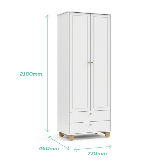 Zupy 2D Wardrobe White Mattenatural