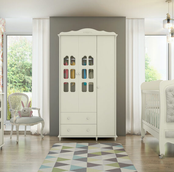 Wardrobe 4 Doors Provence Off White